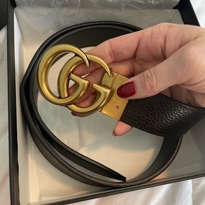 GUCCI Double G Marmount Reverse Belt, SZ 98